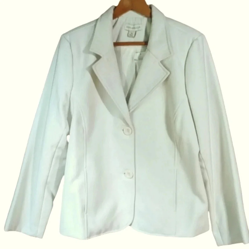 NEW Jacket Soft cozy warm lined button blazer ivory Pockets NWOT 16 - Picture 2 of 13